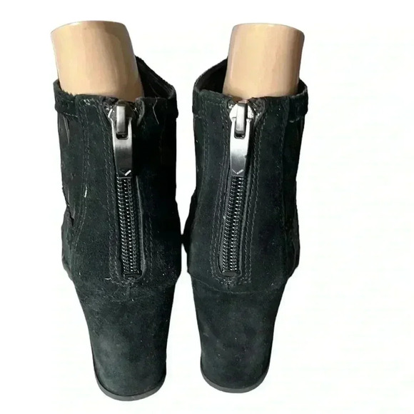 VIA SPIGA Latanya Open Toe Wedge Black Booties Size 7 - Picture 3 of 6